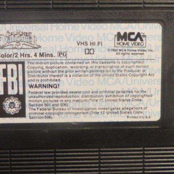 COAL MINERS DAUGHTER - 1980 - VHS (1990 Release) - Picture 8 of 9